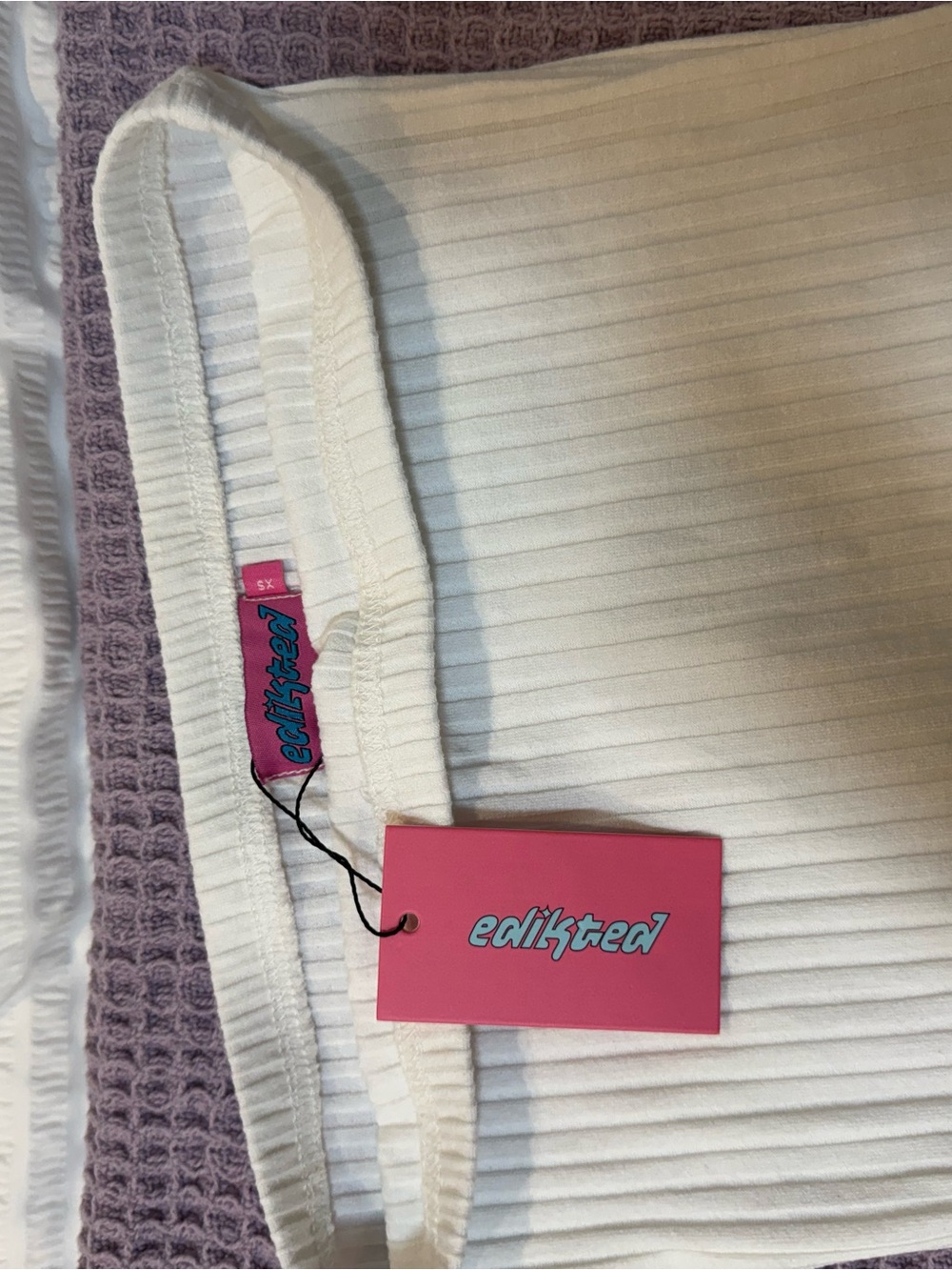 Edikted White Ribbed Tube Top - Picture 2 of 4